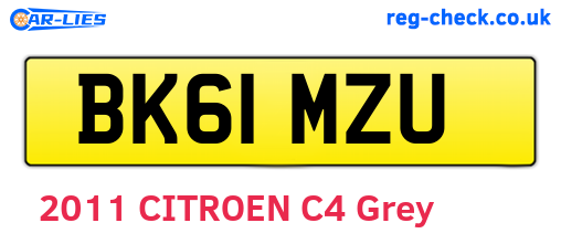 BK61MZU are the vehicle registration plates.