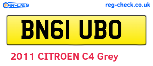 BN61UBO are the vehicle registration plates.