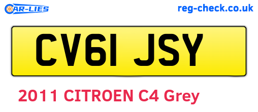 CV61JSY are the vehicle registration plates.