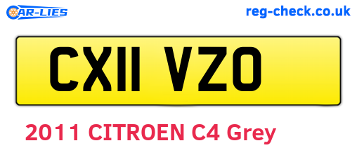 CX11VZO are the vehicle registration plates.