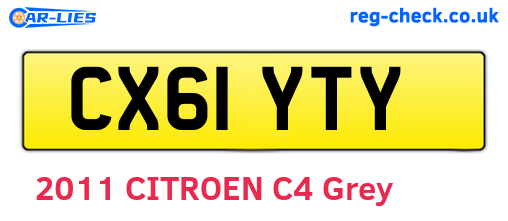 CX61YTY are the vehicle registration plates.