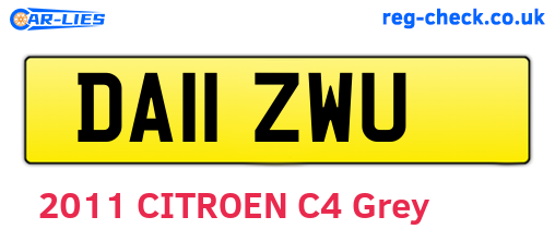DA11ZWU are the vehicle registration plates.