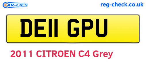 DE11GPU are the vehicle registration plates.