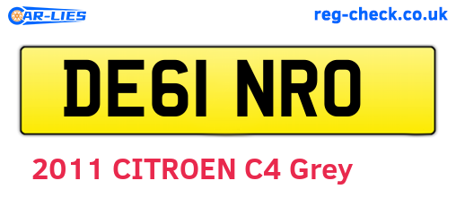 DE61NRO are the vehicle registration plates.