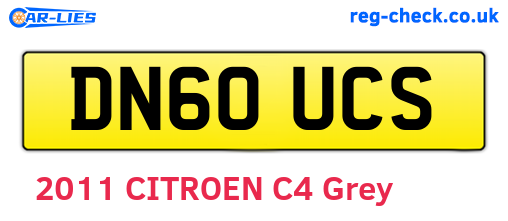 DN60UCS are the vehicle registration plates.