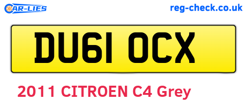 DU61OCX are the vehicle registration plates.