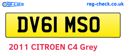 DV61MSO are the vehicle registration plates.