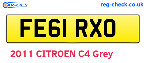 FE61RXO are the vehicle registration plates.