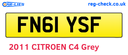 FN61YSF are the vehicle registration plates.