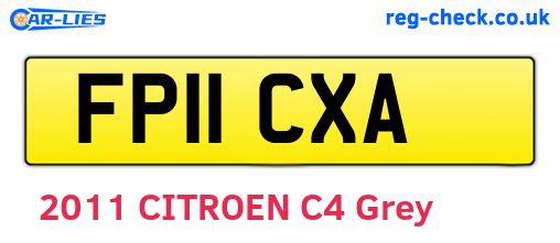 FP11CXA are the vehicle registration plates.
