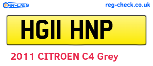 HG11HNP are the vehicle registration plates.