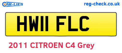 HW11FLC are the vehicle registration plates.