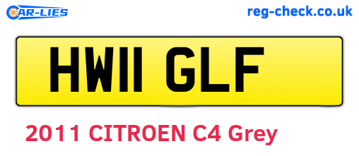 HW11GLF are the vehicle registration plates.