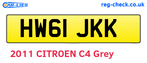 HW61JKK are the vehicle registration plates.