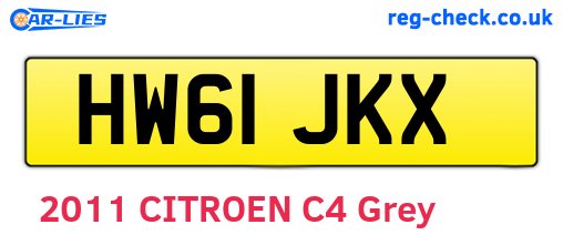 HW61JKX are the vehicle registration plates.