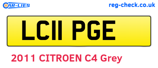 LC11PGE are the vehicle registration plates.