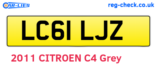 LC61LJZ are the vehicle registration plates.