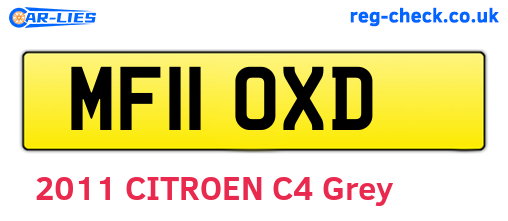 MF11OXD are the vehicle registration plates.