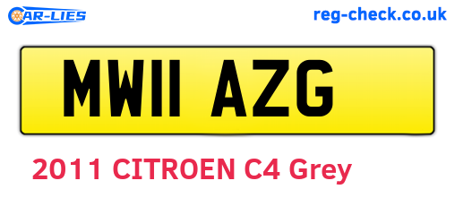 MW11AZG are the vehicle registration plates.