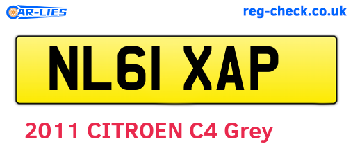 NL61XAP are the vehicle registration plates.