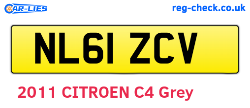 NL61ZCV are the vehicle registration plates.