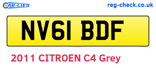 NV61BDF are the vehicle registration plates.