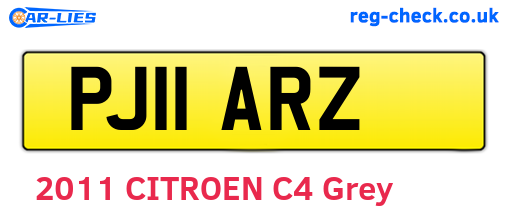 PJ11ARZ are the vehicle registration plates.