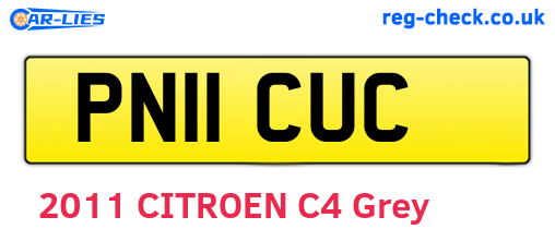 PN11CUC are the vehicle registration plates.