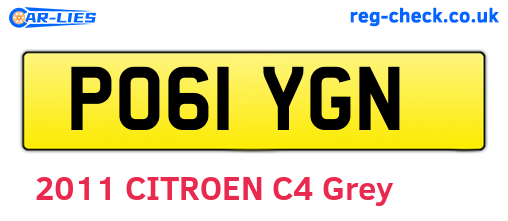 PO61YGN are the vehicle registration plates.