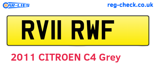 RV11RWF are the vehicle registration plates.