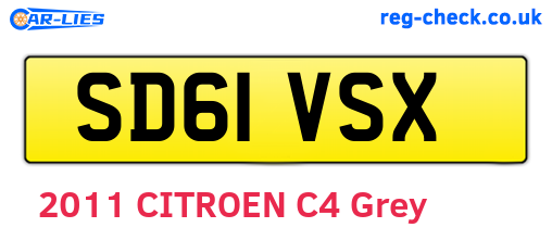 SD61VSX are the vehicle registration plates.