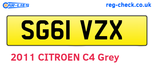 SG61VZX are the vehicle registration plates.