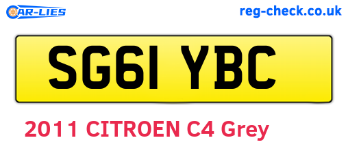 SG61YBC are the vehicle registration plates.