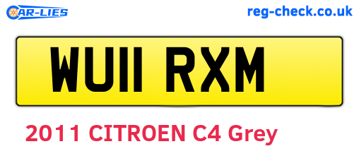 WU11RXM are the vehicle registration plates.