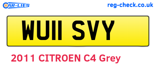 WU11SVY are the vehicle registration plates.