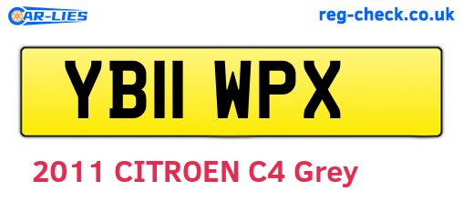 YB11WPX are the vehicle registration plates.