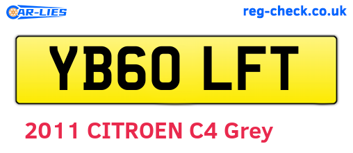 YB60LFT are the vehicle registration plates.