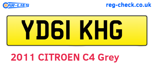 YD61KHG are the vehicle registration plates.
