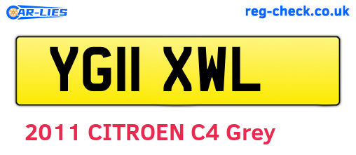 YG11XWL are the vehicle registration plates.