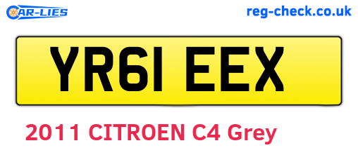 YR61EEX are the vehicle registration plates.