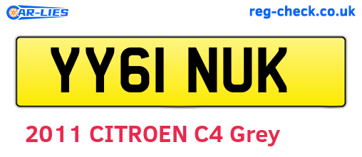 YY61NUK are the vehicle registration plates.