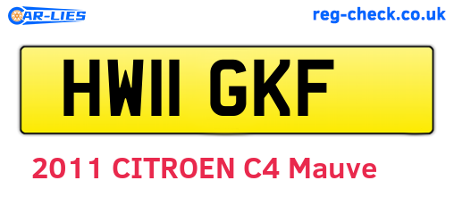 HW11GKF are the vehicle registration plates.
