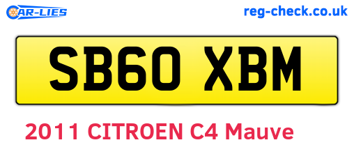 SB60XBM are the vehicle registration plates.