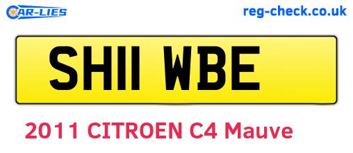 SH11WBE are the vehicle registration plates.