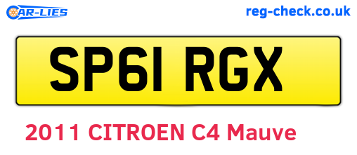 SP61RGX are the vehicle registration plates.