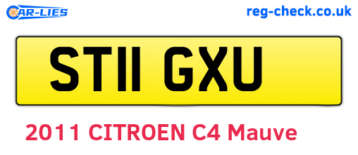 ST11GXU are the vehicle registration plates.