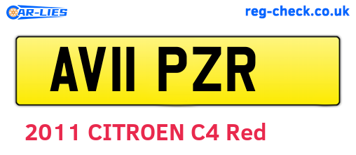 AV11PZR are the vehicle registration plates.