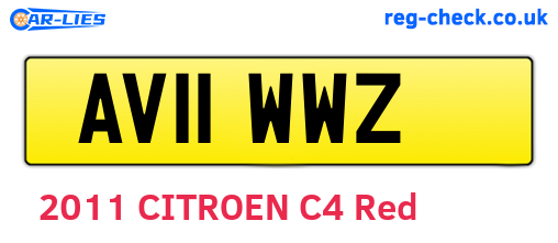 AV11WWZ are the vehicle registration plates.