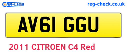 AV61GGU are the vehicle registration plates.