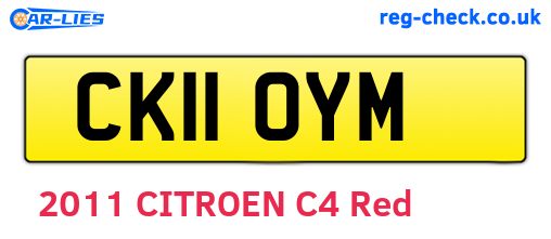 CK11OYM are the vehicle registration plates.